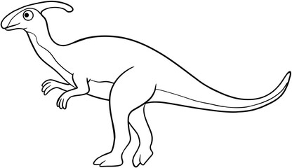 dinosaur cartoon outline illustration hand drawn