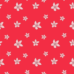 seamless pattern with pink flowers