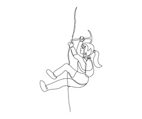abstract climber, rock climber, hand-drawn, continuous mono line, one line art, contour drawing