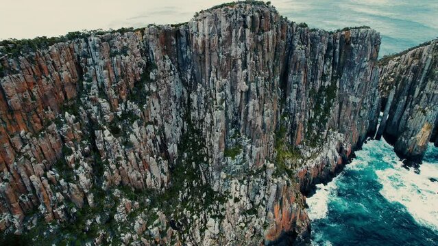 Cape Hauy Drone Downward Pan View in Tasmania, Australia