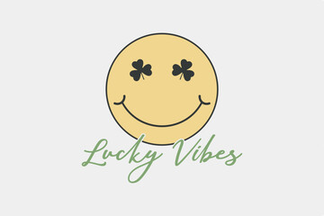 Feeling Vibes St. Patrick's Day Typography T Shirt Design