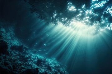 Ocean surface as seen from below generative AI