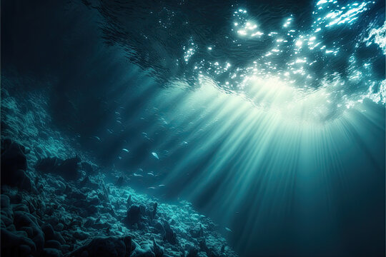 Ocean surface as seen from below generative AI