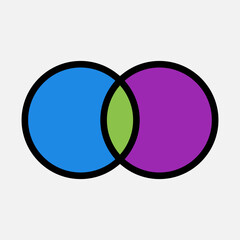 Diagram venn icon in filled line style, use for website mobile app presentation
