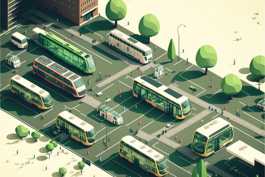 City with a highly efficient public transportation system. Generative AI