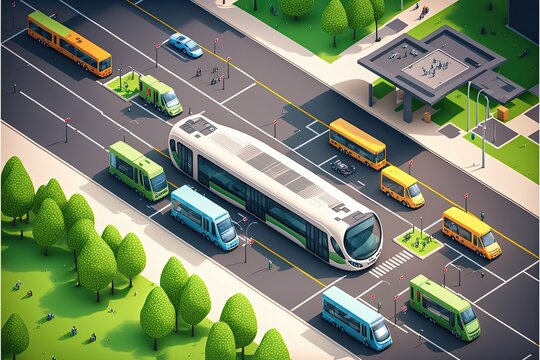City with a highly efficient public transportation system. Generative AI