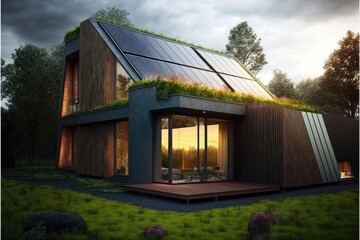 3D model of contemporary eco house