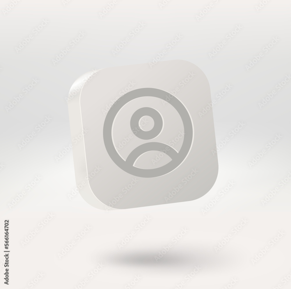 Poster Web avater icon. Mobile application icon. 3d vector icon isolated on white background