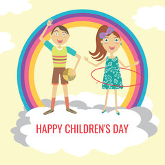 Happy Children's Day.Design suitable for greeting card poster and banner