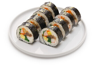 Gimbap is a Korean food consisting of rice and several ingredients seasoned with sesame oil and...
