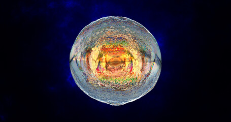 Naklejka premium Abstract round sphere liquid iridescent soap bubble futuristic, abstract background