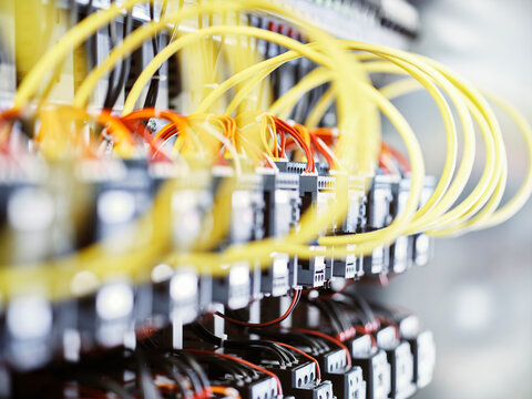 Electric cables conected in control box