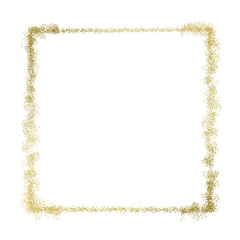 Gold square frame element with line border png.	
