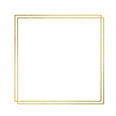 Obraz premium Gold square frame element with line border png. 