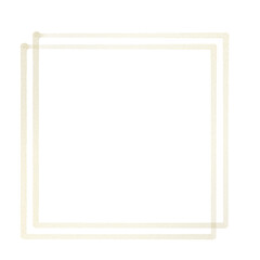 Gold square frame element with line border png.	