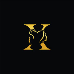 Unisex luxury  X creative logo design