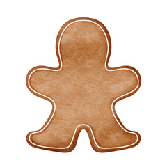 Watercolor gingerbread.	