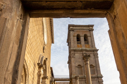 Italy, Lazio, Viterbo, Bell tower of Basilica of Santa Maria della Quercia