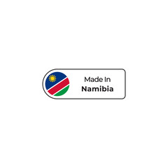 Made in Namibia png label design with flag	