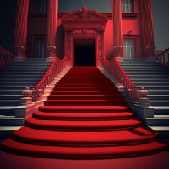 red carpet on the stairs in the building high interior gate door kingdom insolence entrance luxury way walk palace