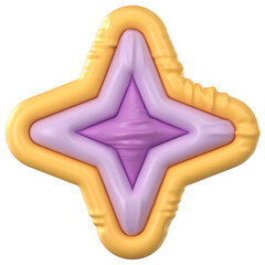 Groovy colorful star sticker. Inflated elements with plasticine effect. 3d rendering illustration. © Alena creator