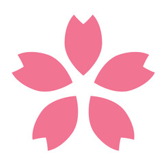 シンプルな桜のイラスト　単品　ピンク