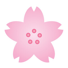 シンプルな桜のイラスト　単品　グラデーション