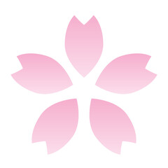 シンプルな桜のイラスト　単品　グラデーション