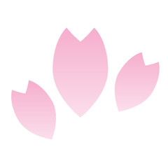 シンプルな桜のイラスト　単品　グラデーション