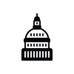 Fototapeta premium Black solid icon for capitol