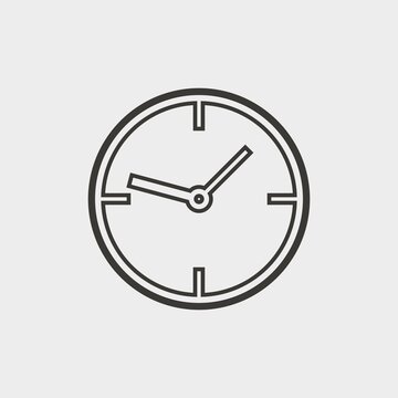 clock vector solid art icon isolated on white background.  filled symbol in a simple flat trendy modern style for your website design, logo, and mobile app
