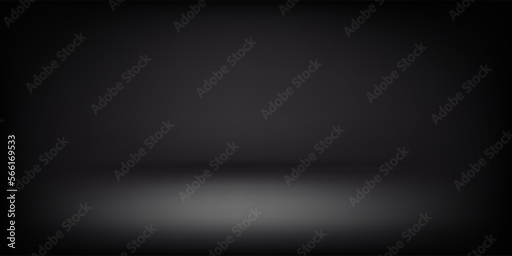 Poster Abstract illuminated empty dark stage. Design template. 3d vector background