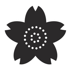 シンプルな桜のイラスト　単品　黒