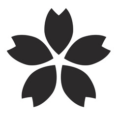 シンプルな桜のイラスト　単品　黒