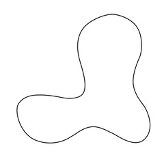 PNG. Black blob line art outline.	
