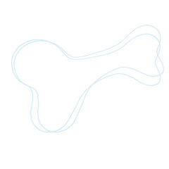 PNG. Blue blob line art outline.	
