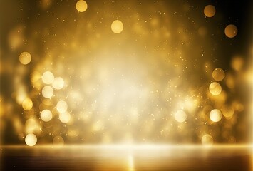 abstract gold background with blur bokeh light,  glitter glow magical moment luxury atmosphere on ground stage, Generative Ai - 566170331