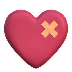 Obraz premium heart patch icon valentines day 3d illustration