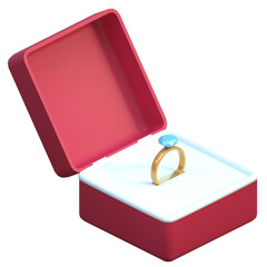 wedding ring icon valentine day 3d illustration