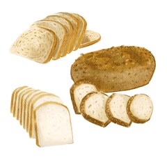 sliced bread isolated on white background