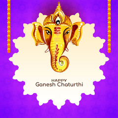 Happy Ganesh Chaturthi festival celebration card design