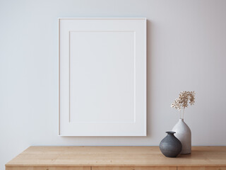 
Blank picture frame on white wall. Luxury home interior 

design - 3D render

design - 3D render
