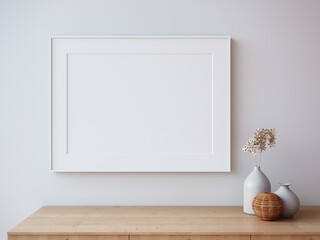 
Blank picture frame on white wall. Luxury home interior 

design - 3D render

design - 3D render