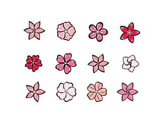 Sakura pink cherry blossom set