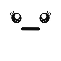 Doodle cute emotion face.	
