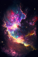 Supernova in Vibrant Sharp Colors, generative ai