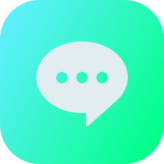 Chat icon in square gradient colors. Messaging signs illustration.