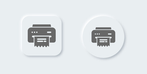 Obraz premium Printer solid icon in neomorphic design style. Office signs vector illustration.