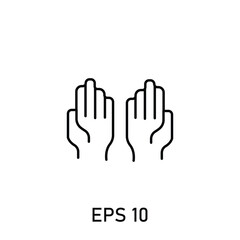Fototapeta na wymiar The prayer hand gesture symbol icon . Web design, mobile app.