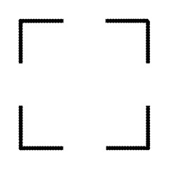 Black square frame element with line border png.	